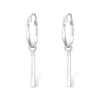 Studio Jewellery Hoop Earrings | Earrings-Slim Bar Tag Silver Hoop Earrings