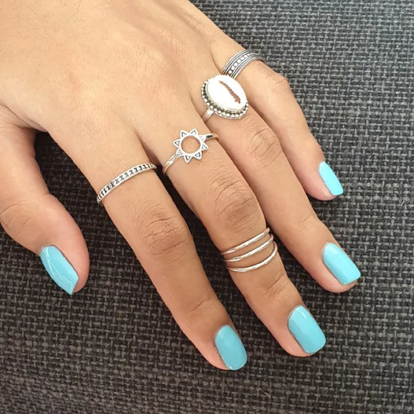 Studio Jewellery Feature & Stacker Rings | Rings-Slim Bead Band Silver Stacker Ring
