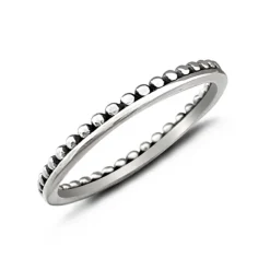 Studio Jewellery Feature & Stacker Rings | Rings-Slim Bead Silver Stacker Ring