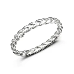 Studio Jewellery Feature & Stacker Rings | Rings-Slim Braid Silver Ring