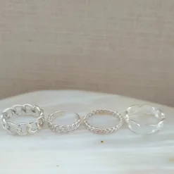 Studio Jewellery Feature & Stacker Rings | Rings-Slim Braid Silver Ring
