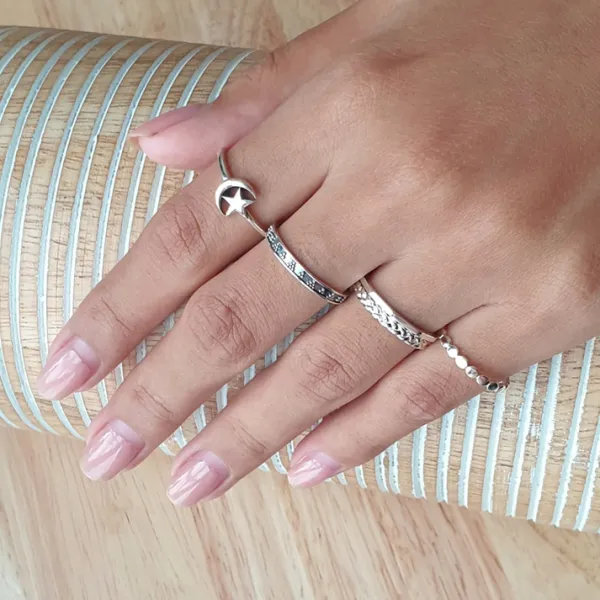 Studio Jewellery Feature & Stacker Rings | Rings-Slim Braid Silver Ring