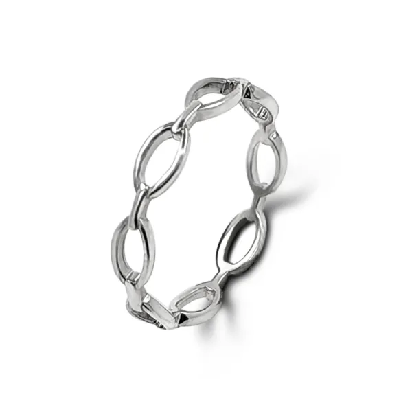 Studio Jewellery Feature & Stacker Rings | Rings-Slim Chain Silver Ring