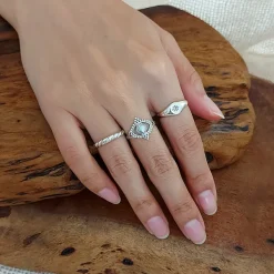 Studio Jewellery Feature & Stacker Rings | Rings-Slim Croissant Silver Ring