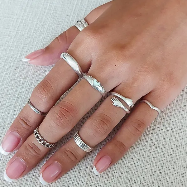 Studio Jewellery Rings-Slim Dome Silver Ring