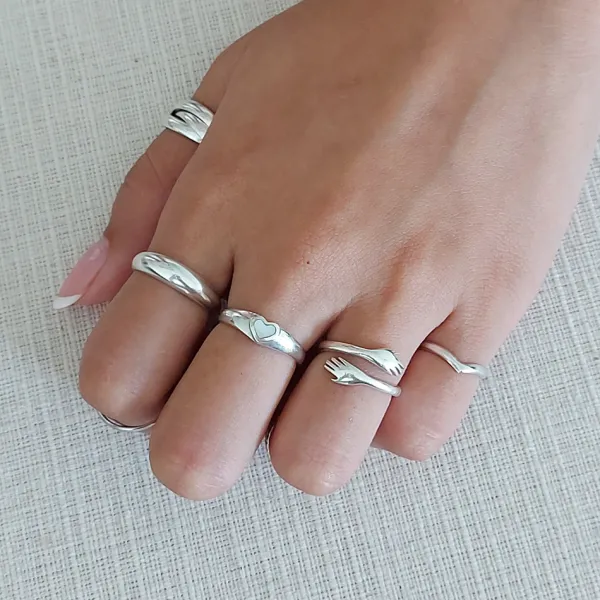 Studio Jewellery Rings-Slim Dome Silver Ring