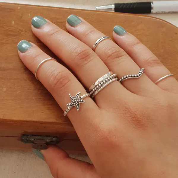 Studio Jewellery Feature & Stacker Rings | Rings-Slim 2mm Hammered Stacker Band