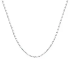 Studio Jewellery Necklaces-Slim Silver Box Chain Necklace