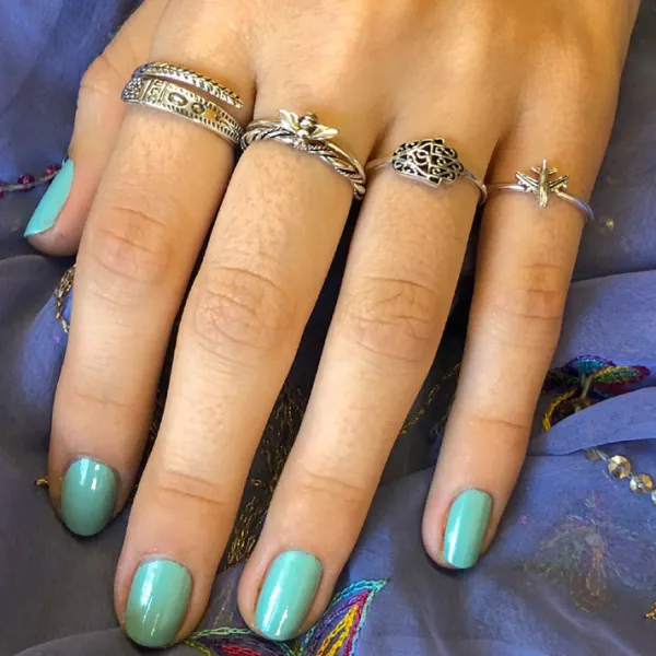 Studio Jewellery Feature & Stacker Rings | Rings-Small Bee Silver Ring