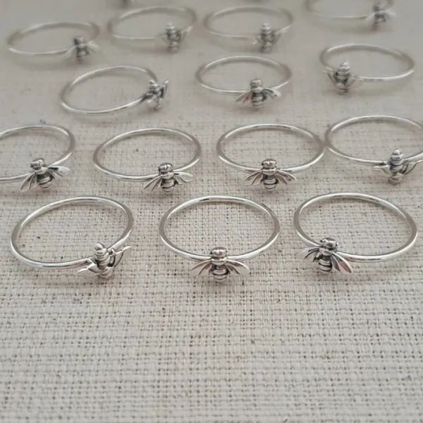 Studio Jewellery Feature & Stacker Rings | Rings-Small Bee Silver Ring