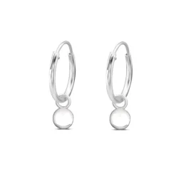 Studio Jewellery Hoop Earrings | Earrings-Small Disc Hoop Charm Earrings