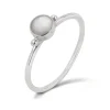 Studio Jewellery Gem Stone Rings | Rings-Small Fine Mother of Pearl Circle Silver Ring
