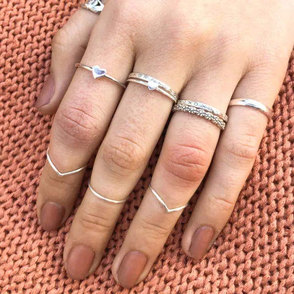 Studio Jewellery Feature & Stacker Rings | Rings-Small Heart Silver Ring