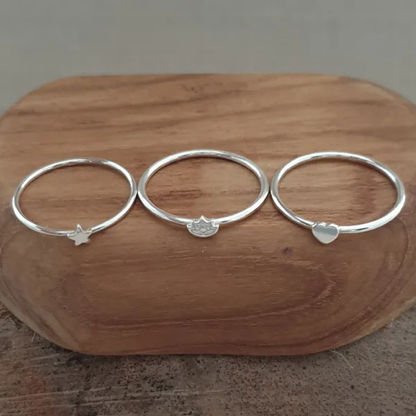 Studio Jewellery Feature & Stacker Rings | Rings-Small Lotus Silver Ring