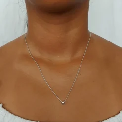 Studio Jewellery Necklaces-Small Tube Silver Necklace