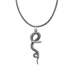 Studio Jewellery Necklaces-Snake Charm and Chain Necklace