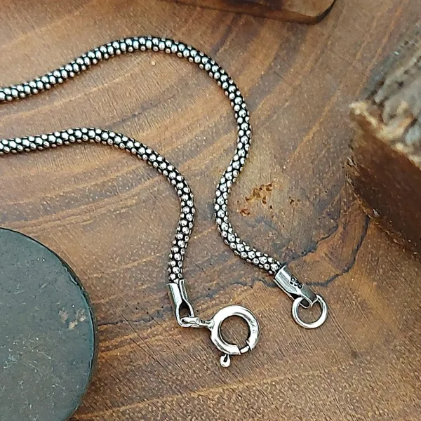 Studio Jewellery Necklaces-Snake Charm and Chain Necklace