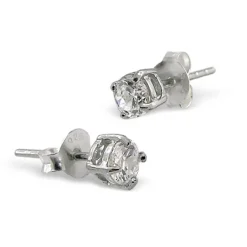 Studio Jewellery Stud Earrings | Earrings-Solid Sterling Silver 4mm CZ Earring Studs