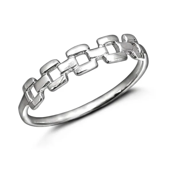 Studio Jewellery Feature & Stacker Rings | Rings-Square Chain Silver Ring