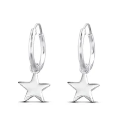 Studio Jewellery Hoop Earrings | Earrings-Star Charm Hoop Earrings