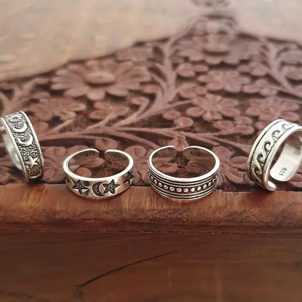 Studio Jewellery Midi And Knuckle Rings | Rings-Star Star Moon Knuckle Ring