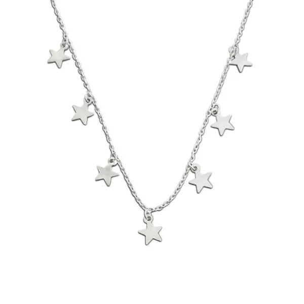 Studio Jewellery Necklaces-7 Stars Silver Necklace