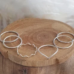Studio Jewellery Midi And Knuckle Rings | Rings-Sterling Silver Fine V Chevron Ring