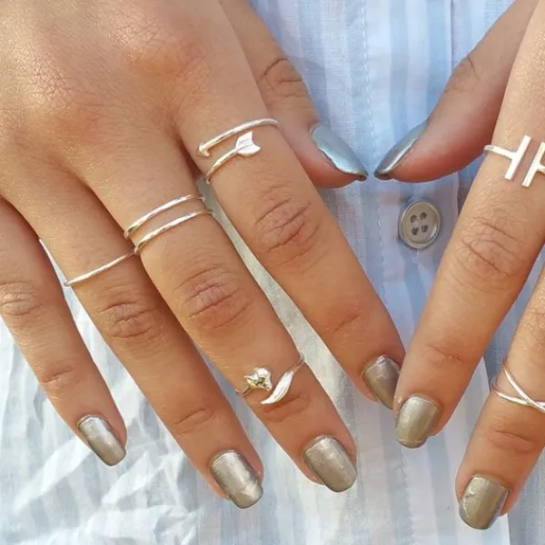 Studio Jewellery Midi And Knuckle Rings | Rings-Sterling Silver Super Fine Simple Ring