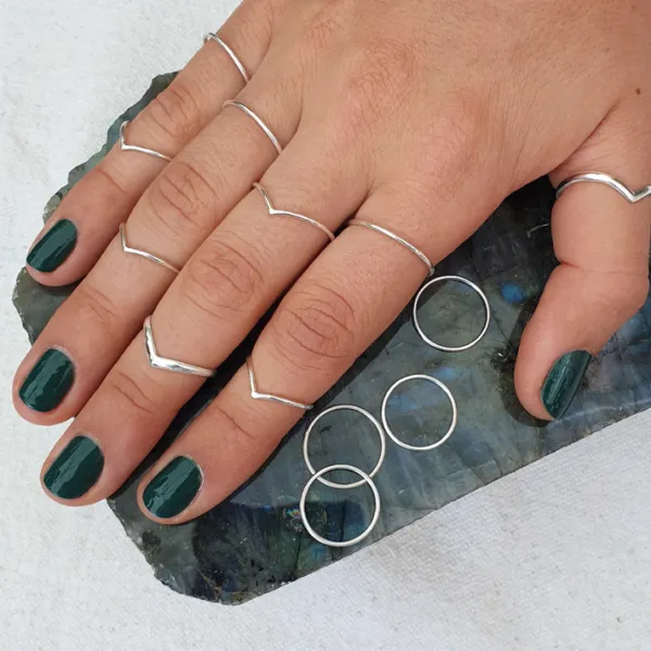 Studio Jewellery Midi And Knuckle Rings | Rings-Sterling Silver Super Fine Simple Ring