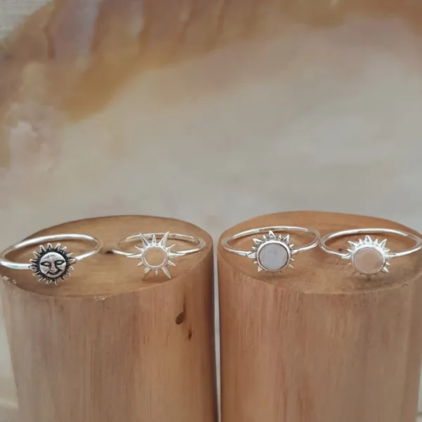 Studio Jewellery Gem Stone Rings | Rings-Sun Rose Quartz Silver Gemstone Ring