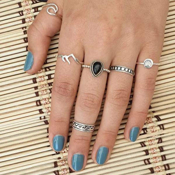 Studio Jewellery Feature & Stacker Rings | Rings-Sunrise Disc Silver Ring