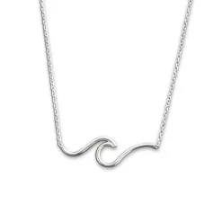 Studio Jewellery Necklaces-Surf Wave Silver Necklace