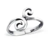 Studio Jewellery Midi And Knuckle Rings | Rings-Swirl Adjustable Midi Sterling Silver Ring