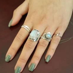 Studio Jewellery Midi And Knuckle Rings | Rings-Swirl Adjustable Midi Sterling Silver Ring