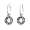 Studio Jewellery Hoop Earrings | Earrings-Swirly Mandala Silver Hoop Earrings