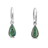 Studio Jewellery Hoop Earrings | Earrings-Tear Drop Abalone Hoop Charm Earrings