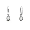 Studio Jewellery Hoop Earrings | Earrings-Tear Drop White Shell Silver Hoop Charm Earrings