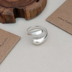 Studio Jewellery Rings-Tears Wrap Silver Ring