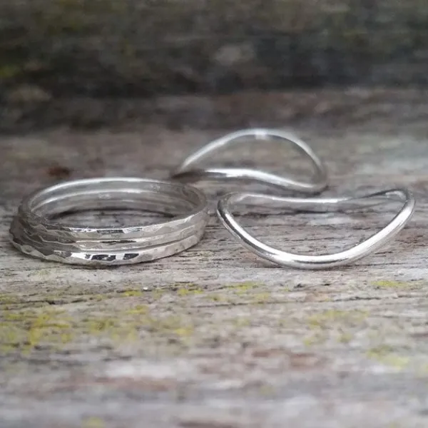 Studio Jewellery Feature & Stacker Rings | Rings-The Rock Stacker Ring in 925 Sterling Silver