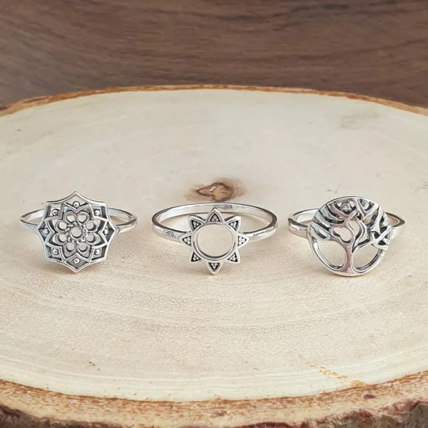 Studio Jewellery Feature & Stacker Rings | Rings-The Tree Of Life Silver Ring