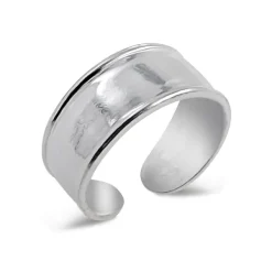 Studio Jewellery Midi And Knuckle Rings | Rings-Thick 2 Edge Silver Midi Ring