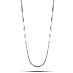 Studio Jewellery Necklaces-Thin Herringbone Silver Necklace