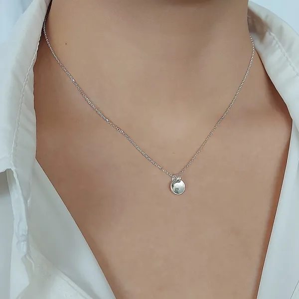 Studio Jewellery Necklaces-Three Circles Silver Necklace