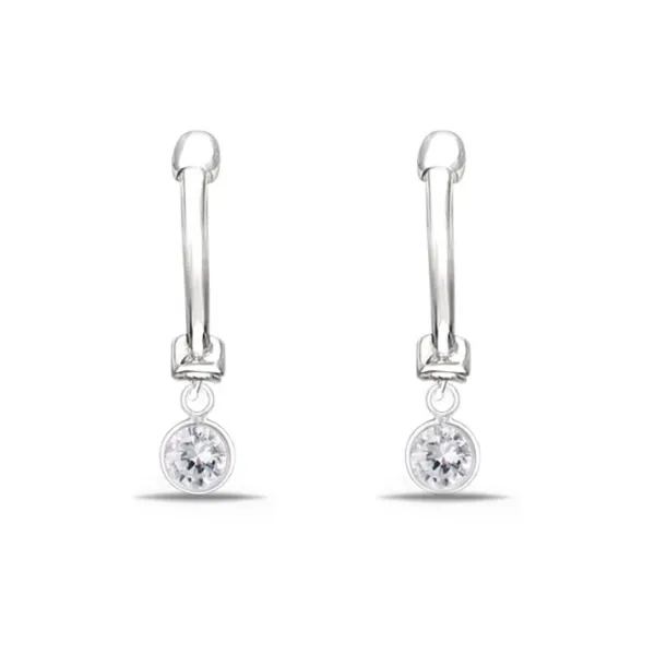 Studio Jewellery Hoop Earrings | Earrings-Tiny Cubic Zirconia Hoop Charm Earrings