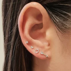 Studio Jewellery Stud Earrings | Earrings-Tiny 3mm Silver Heart Stud Earrings