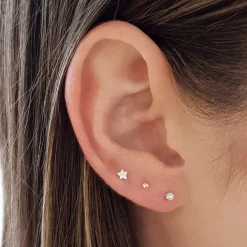 Studio Jewellery Stud Earrings | Earrings-Tiny 3mm Star Earring Studs in Sterling Silver