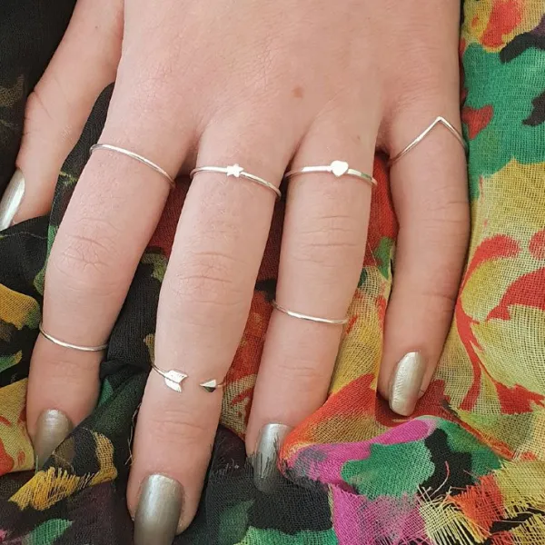 Studio Jewellery Feature & Stacker Rings | Rings-Tiny Star Silver Ring