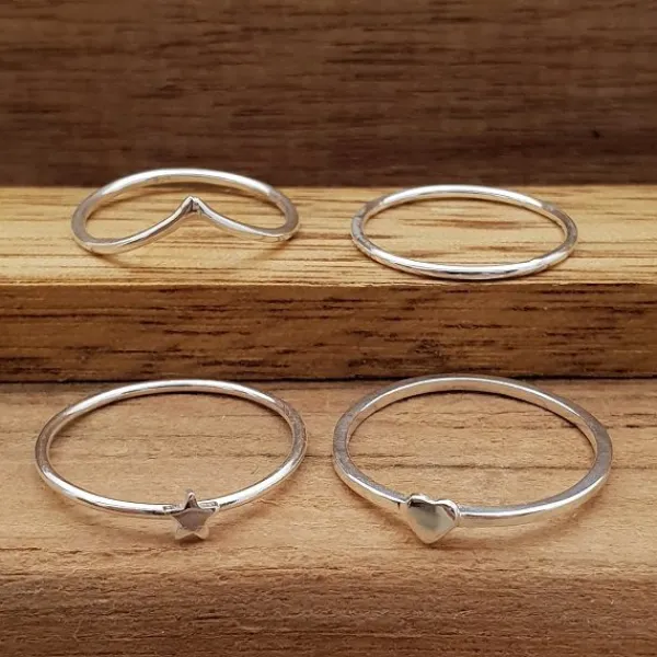 Studio Jewellery Feature & Stacker Rings | Rings-Tiny Star Silver Ring