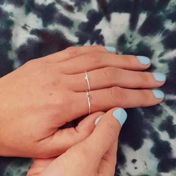 Studio Jewellery Feature & Stacker Rings | Rings-Tiny Star Silver Ring