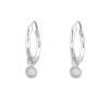 Studio Jewellery Hoop Earrings | Earrings-Tiny White Shell Hoop Charm Earrings
